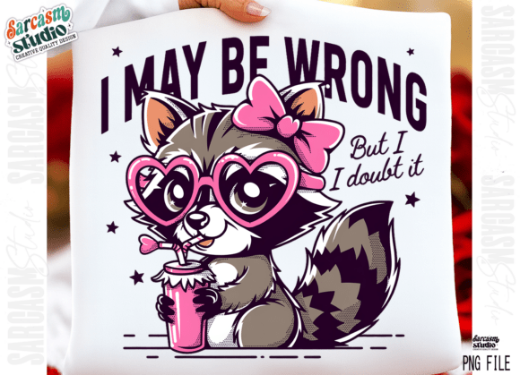 Add Instant Personality with a Funny Raccoon Png, Sassy Humor Design