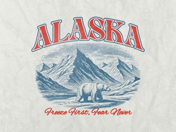 Alaska Vintage Retro Tshirt Design: Authentic Nostalgia for Your Brand