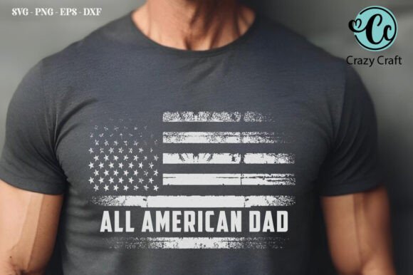 All American Dad PNG Design: A Tribute in Red, White, and Blue