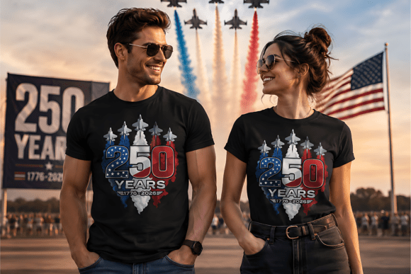 Celebrate a Quarter Millennium: The 250 Years Patriotic USA T-Shirt Design