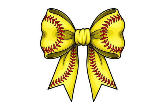 Celebrate Every Victory with Softball Ribbon Bow Sports Design