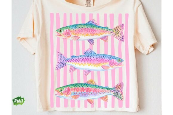 Colorful Trout PNG Sublimation Design for Vibrant Projects