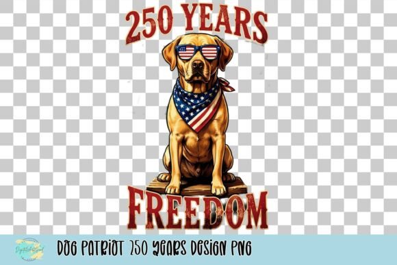 Dog Patriot 250 Years Design PNG: A Unique Asset for Patriotic Branding