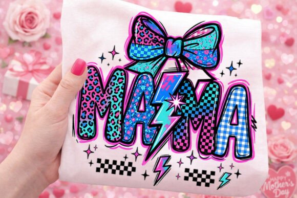 Mama Bow Checkered Retro T-Shirt Design: A Stylish Statement