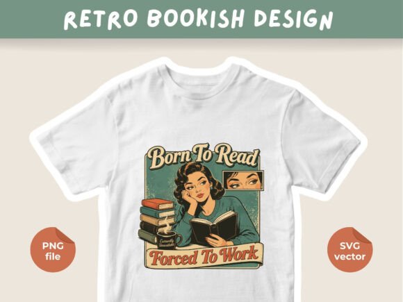 Retro Book Lover PNG: Vintage Design for Modern Readers