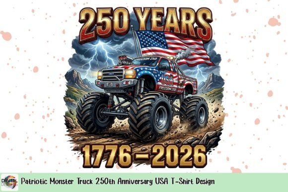 Unleash Patriotic Power with the 250th Anniversary Monster Truck Design