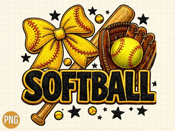 Yellow Softball Bow Mitt Design PNG: A Guide for Creators